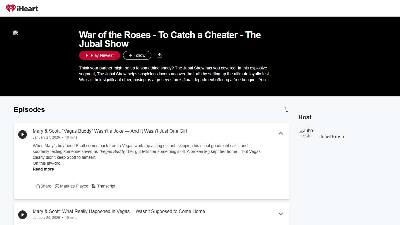 War of the Roses - To Catch a Cheater - The Jubal Show iHeart